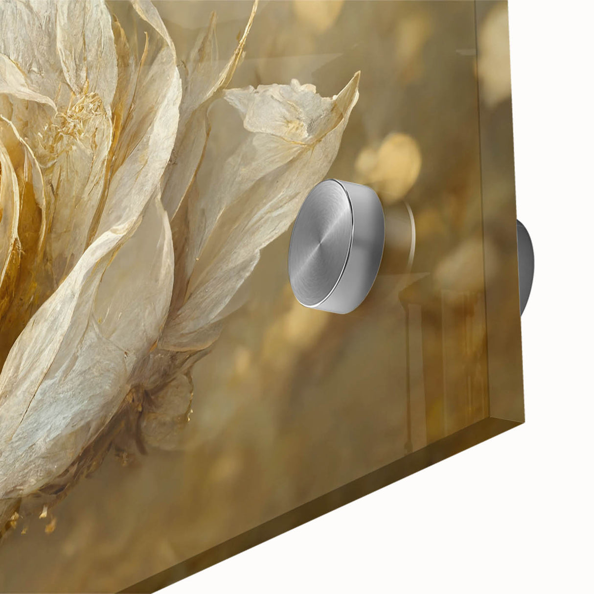 Close-up of vibrant abstract floral wall art design on acrylic glass, showcasing intricate colors and textures, perfect for modern home decor.