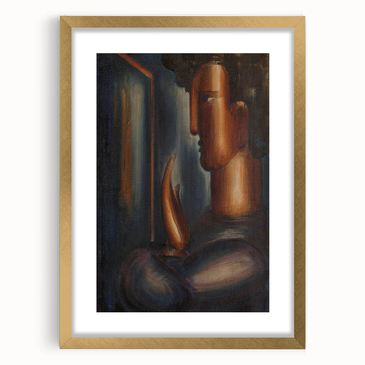 Modern Wall Art - Abstract Before the Mirror Portrait in Subtle Tones