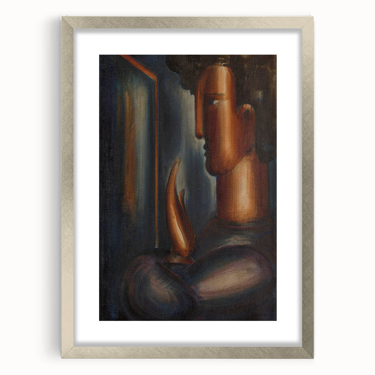 Modern Wall Art - Abstract Before the Mirror Portrait in Subtle Tones