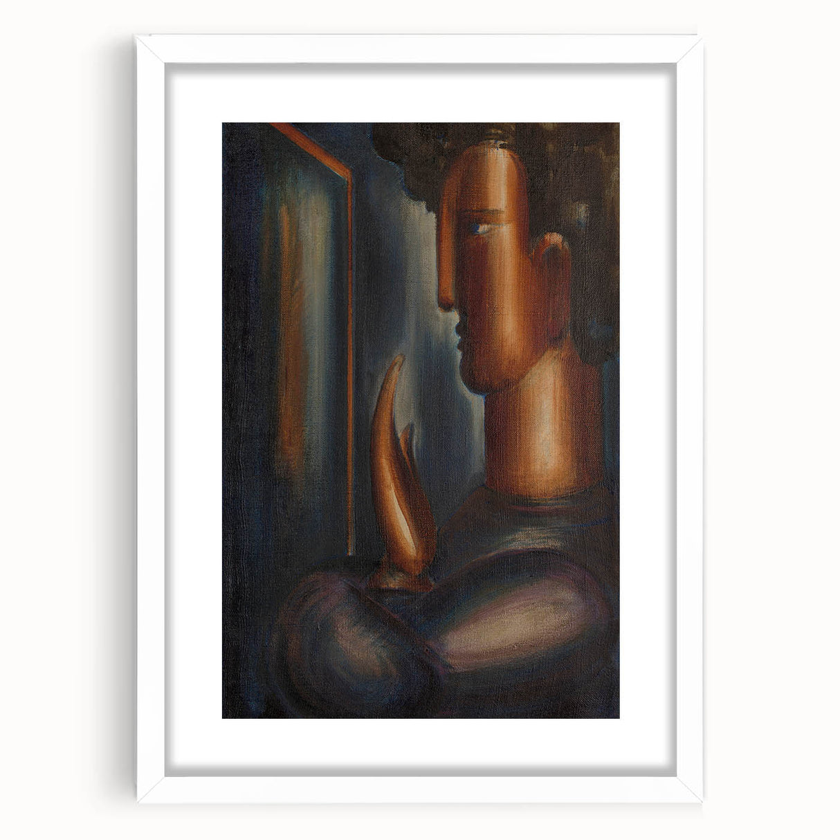 Modern Wall Art - Abstract Before the Mirror Portrait in Subtle Tones