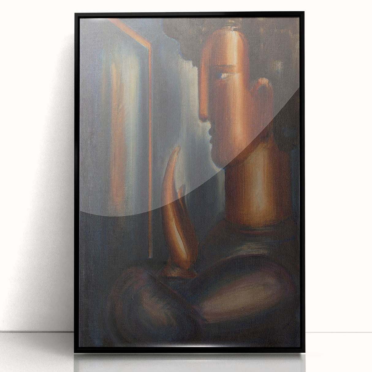 Modern Wall Art - Abstract Before the Mirror Portrait in Subtle Tones