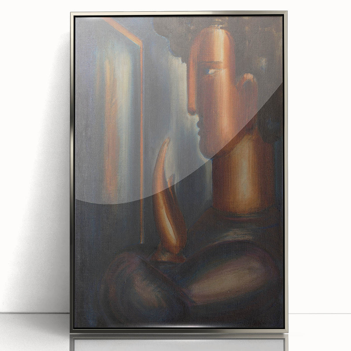 Modern Wall Art - Abstract Before the Mirror Portrait in Subtle Tones