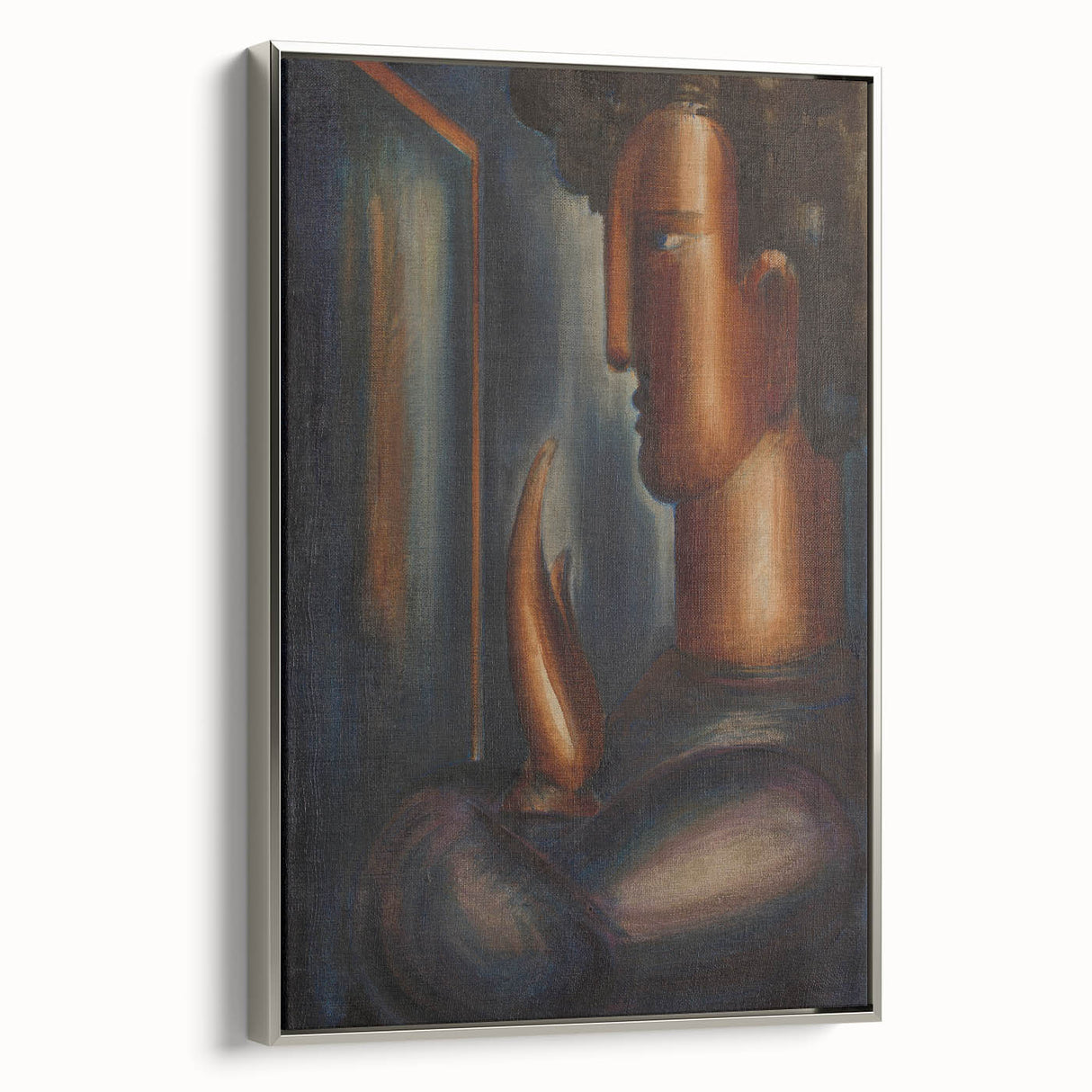 Modern Wall Art - Abstract Before the Mirror Portrait in Subtle Tones