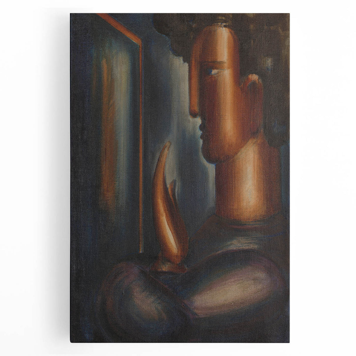 Modern Wall Art - Abstract Before the Mirror Portrait in Subtle Tones