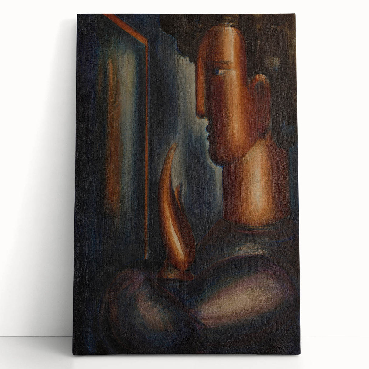 Modern Wall Art - Abstract Before the Mirror Portrait in Subtle Tones