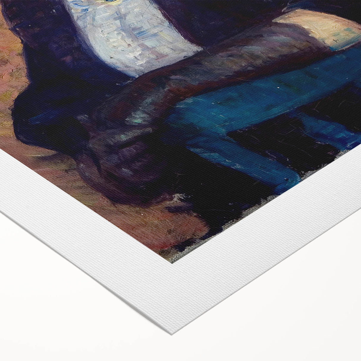 Modern Wall Art - Elegant Woman with Green Hat in Impressionist Style