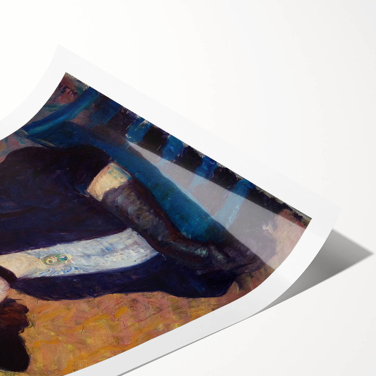 Modern Wall Art - Elegant Woman with Green Hat in Impressionist Style