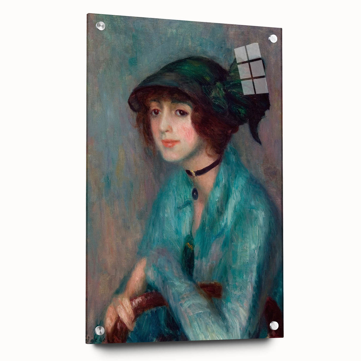 Modern Wall Art - The Brunette Portrait in Vibrant Impressionist Style