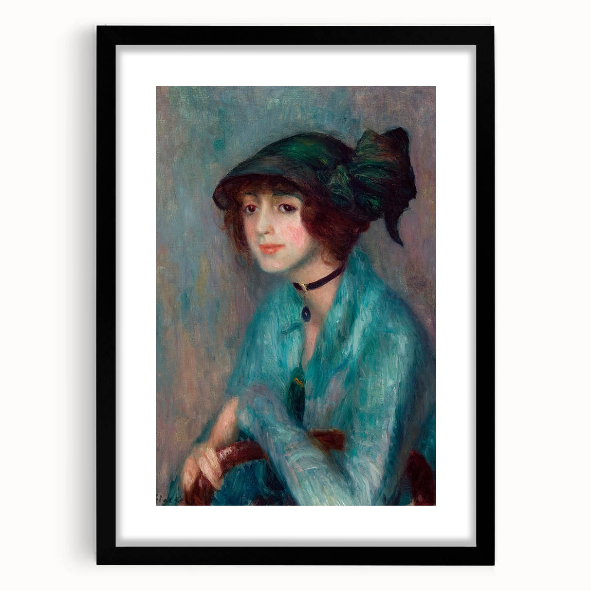 Modern Wall Art - The Brunette Portrait in Vibrant Impressionist Style