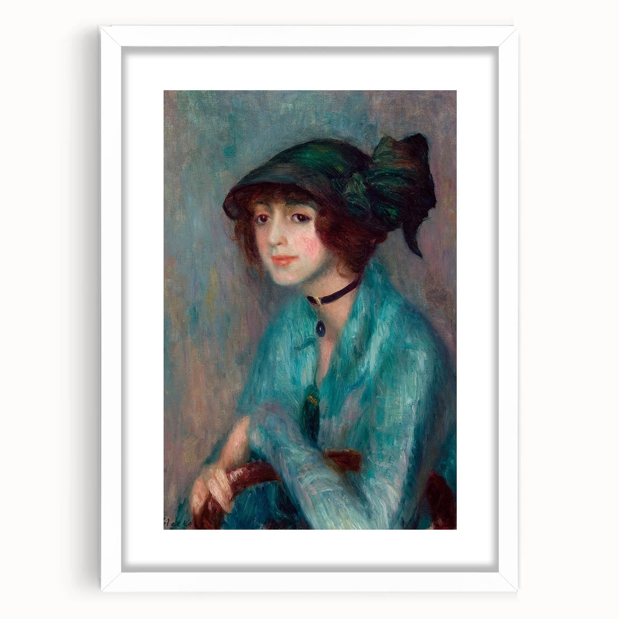 Modern Wall Art - The Brunette Portrait in Vibrant Impressionist Style