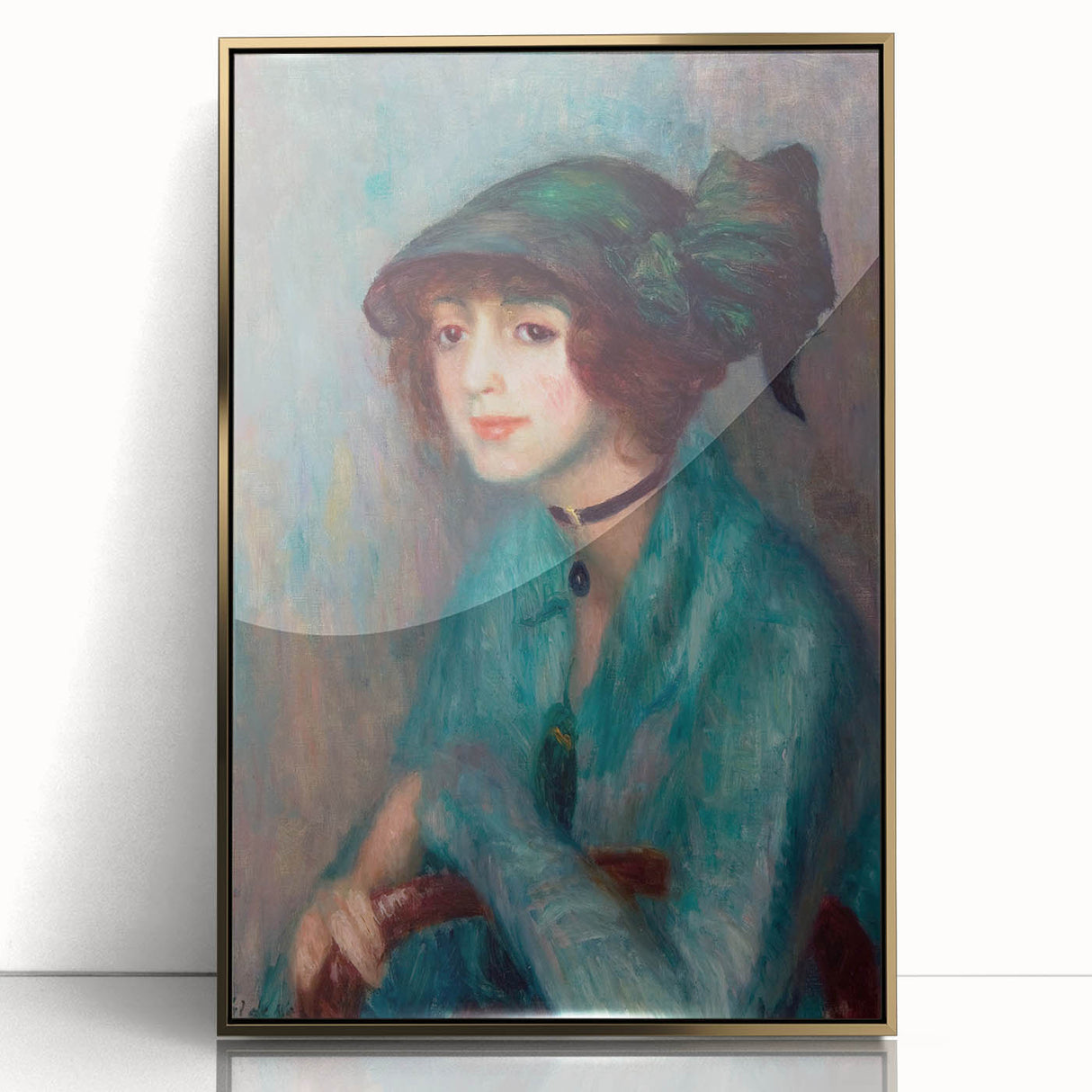 Modern Wall Art - The Brunette Portrait in Vibrant Impressionist Style