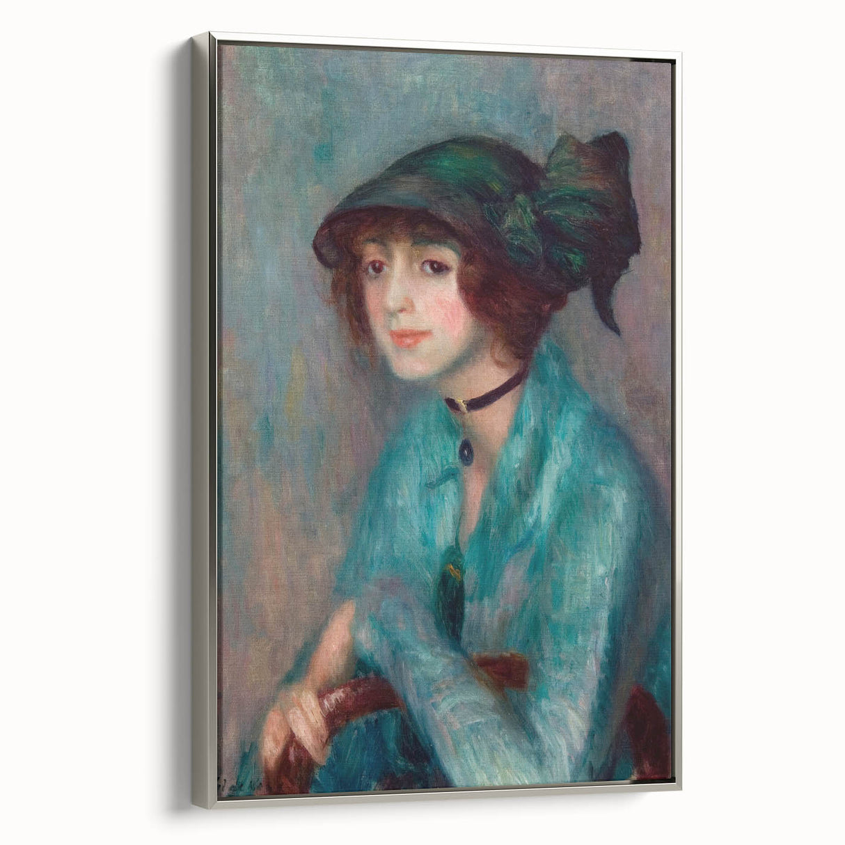 Modern Wall Art - The Brunette Portrait in Vibrant Impressionist Style
