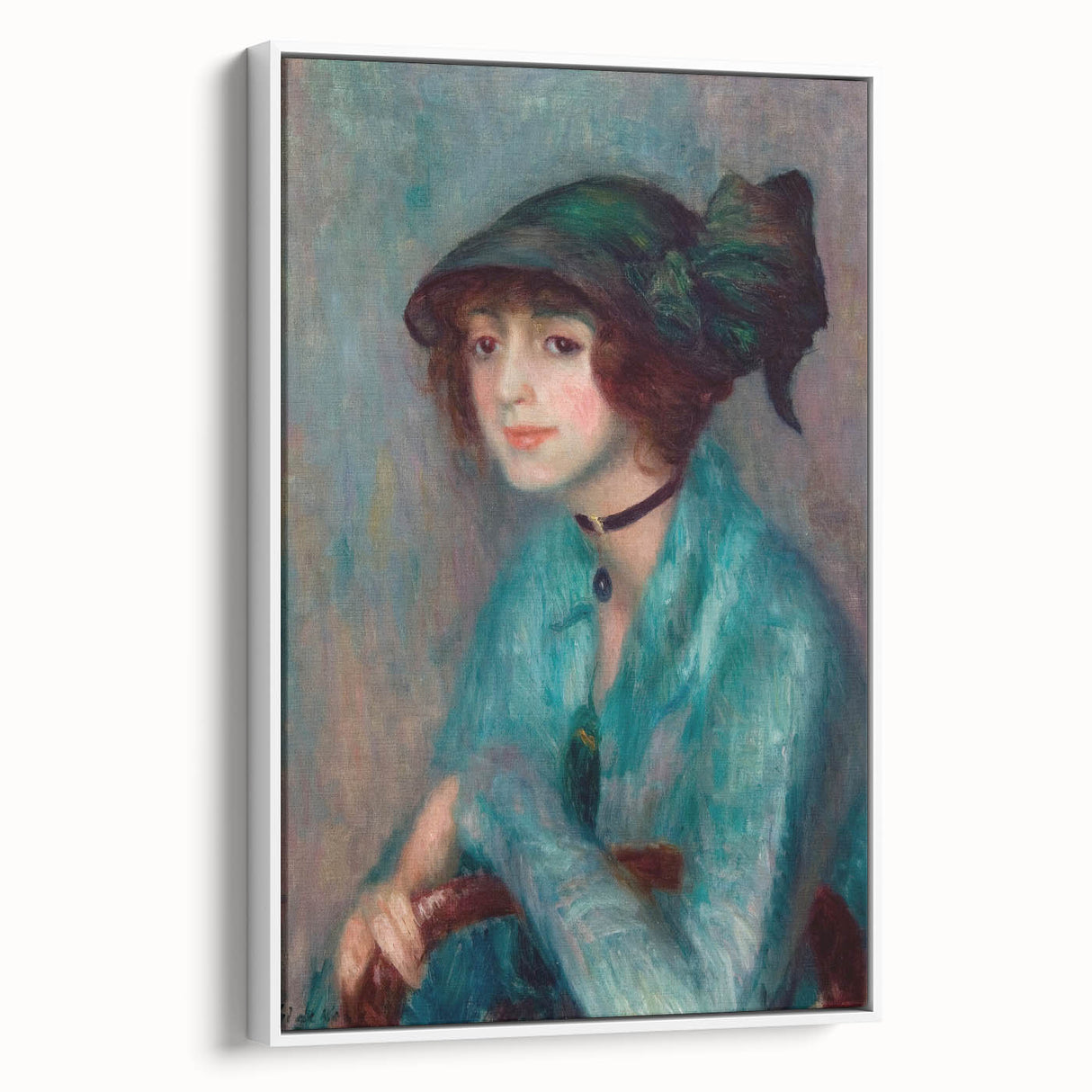 Modern Wall Art - The Brunette Portrait in Vibrant Impressionist Style