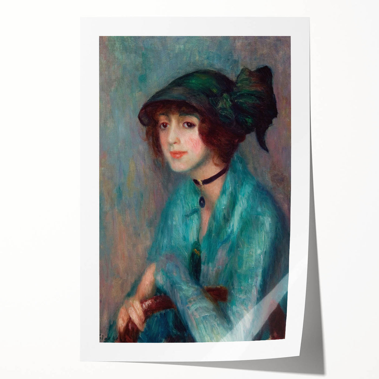 Modern Wall Art - The Brunette Portrait in Vibrant Impressionist Style