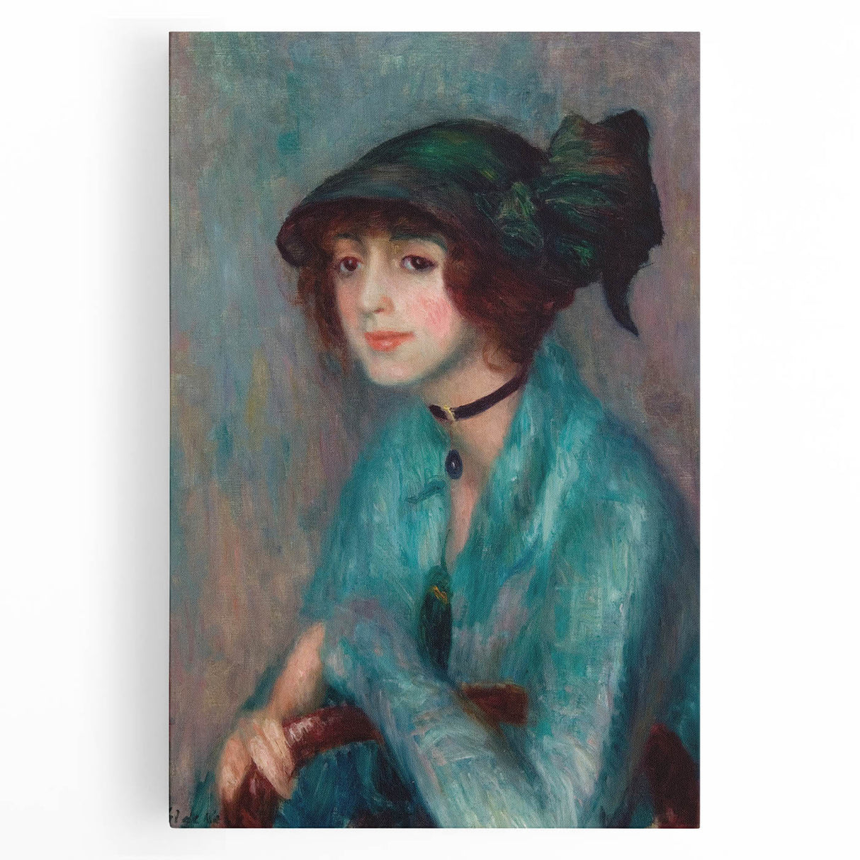 Modern Wall Art - The Brunette Portrait in Vibrant Impressionist Style