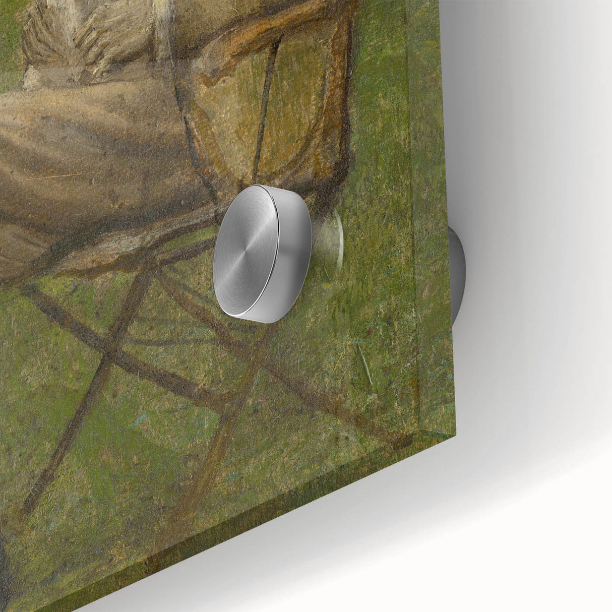 Modern Wall Art - Seated Man with Dog in Serene Outdoor Setting