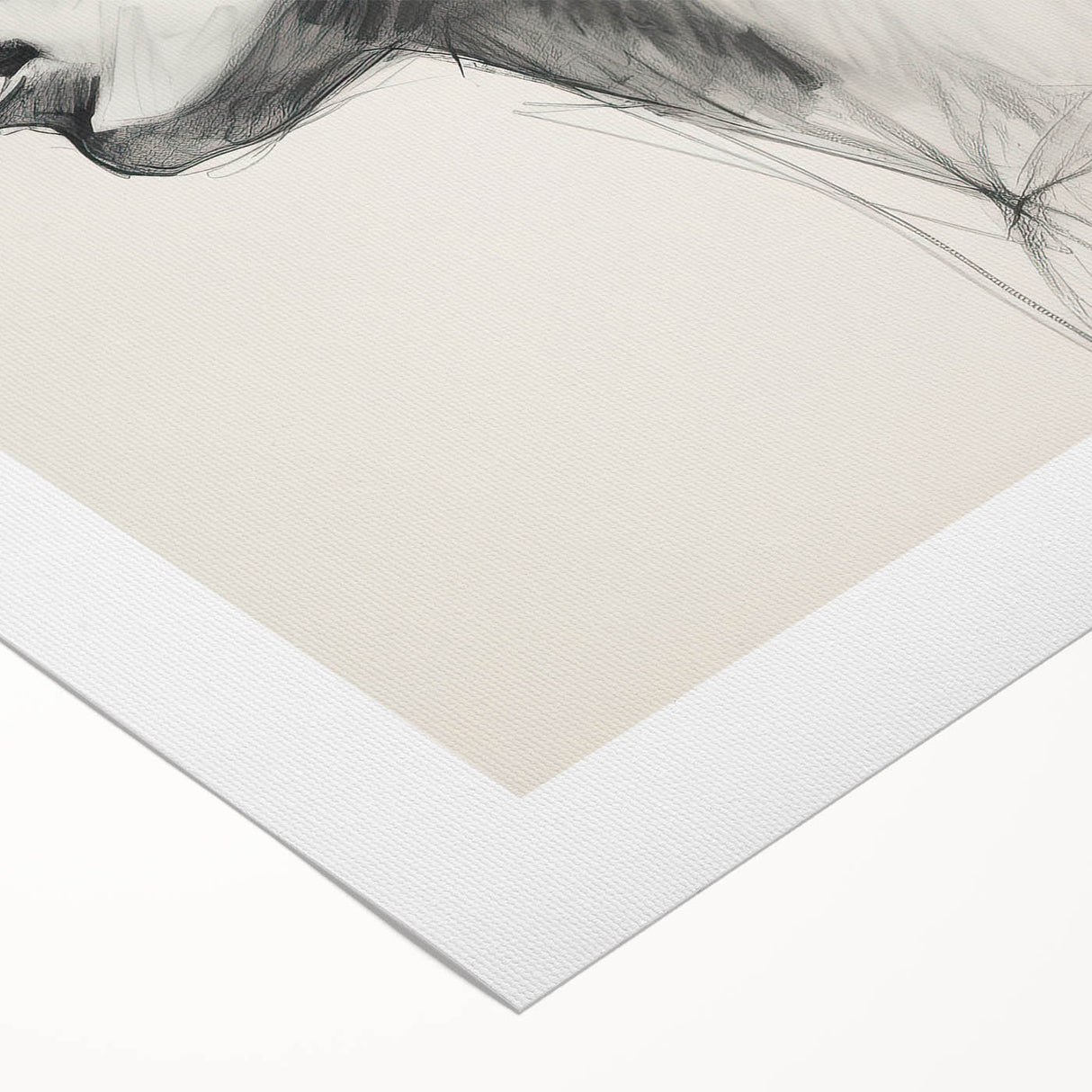 Dining Room Wall Art – Elegant Black & White Portrait Sketch