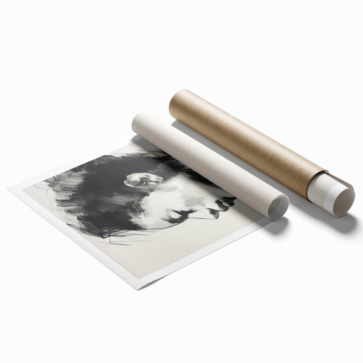 Dining Room Wall Art – Elegant Black & White Portrait Sketch