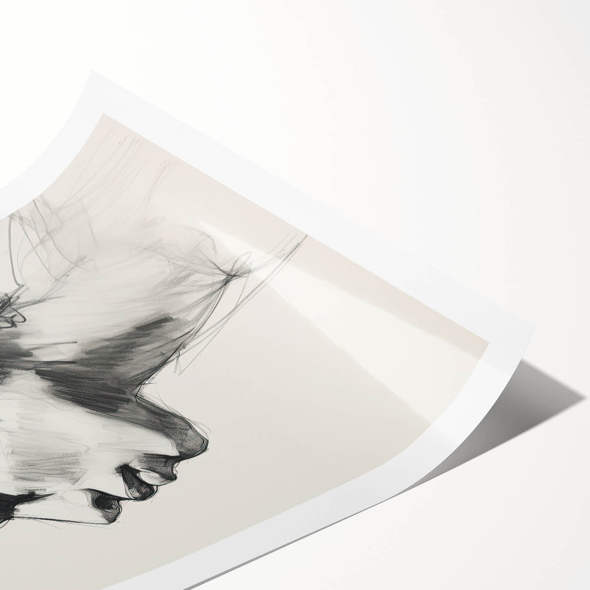 Dining Room Wall Art – Elegant Black & White Portrait Sketch