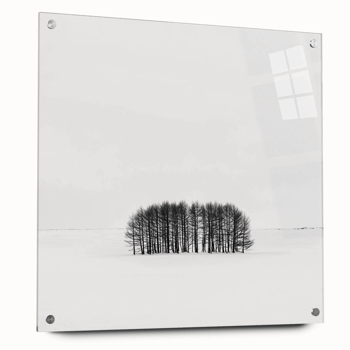 Framed Office Art – Minimalist Black and White Winter Scene