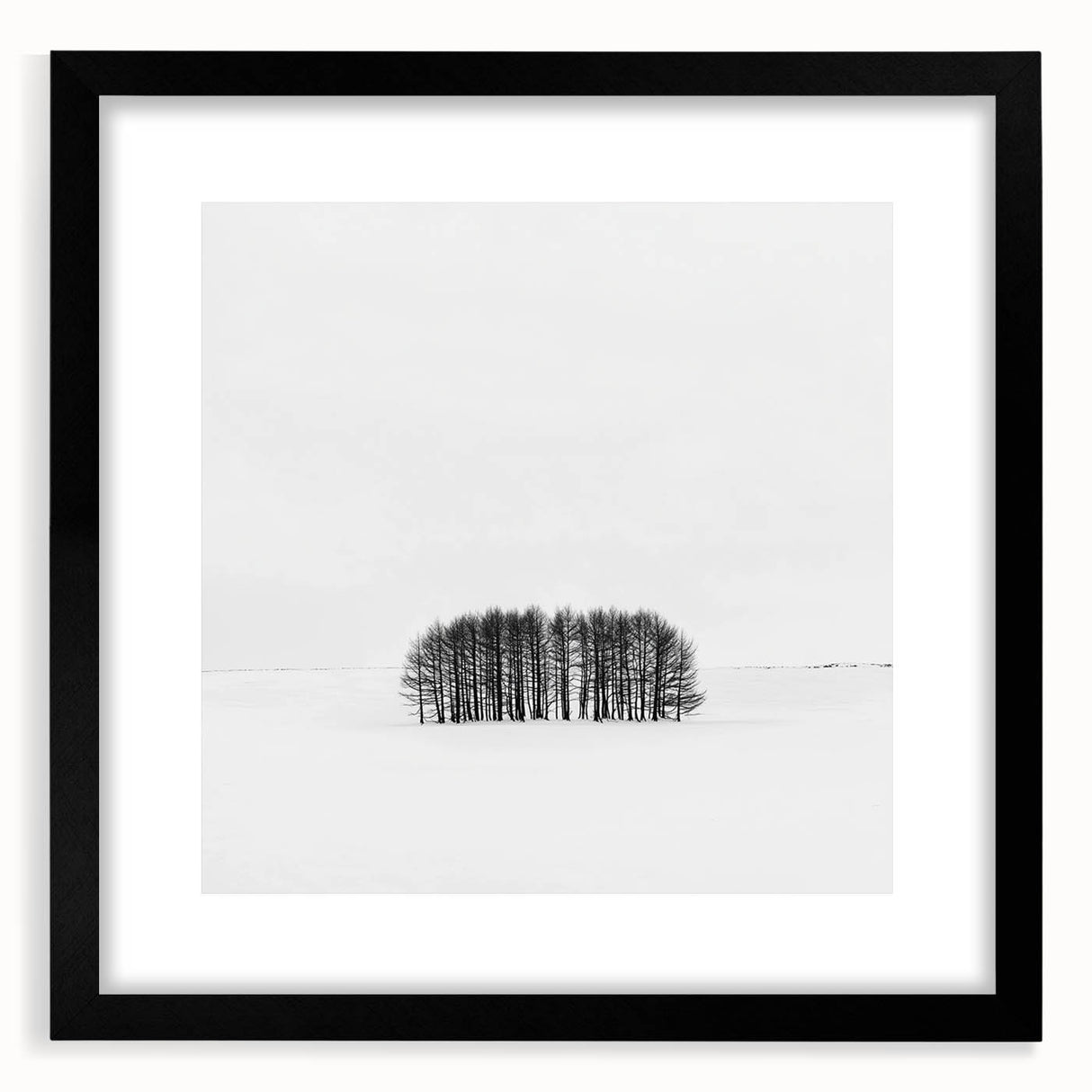 Framed Office Art – Minimalist Black and White Winter Scene