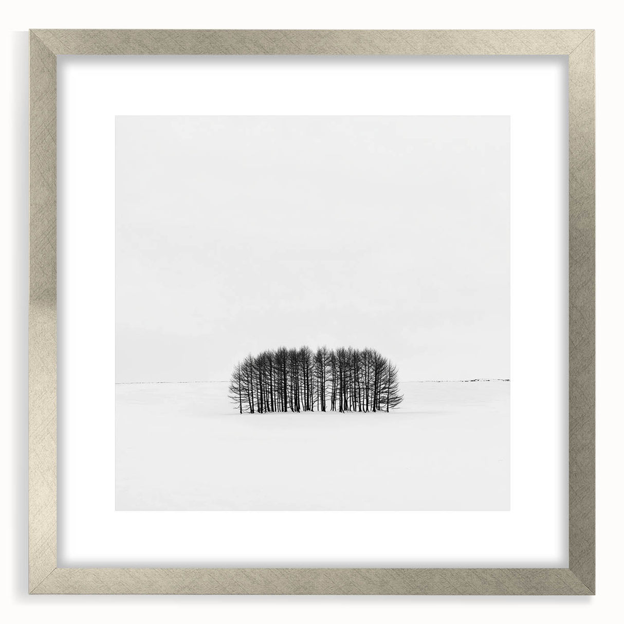 Framed Office Art – Minimalist Black and White Winter Scene