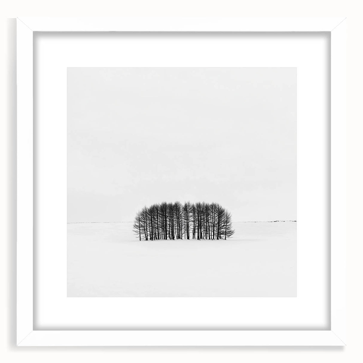 Framed Office Art – Minimalist Black and White Winter Scene