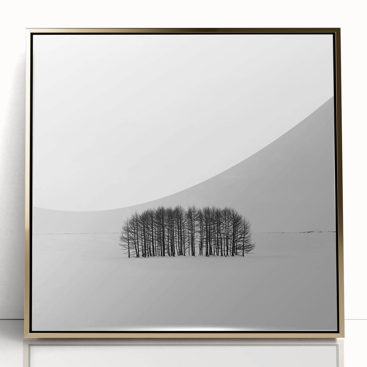 Framed Office Art – Minimalist Black and White Winter Scene