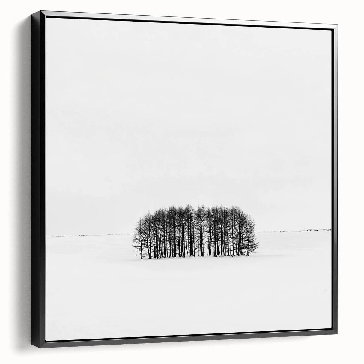 Framed Office Art – Minimalist Black and White Winter Scene