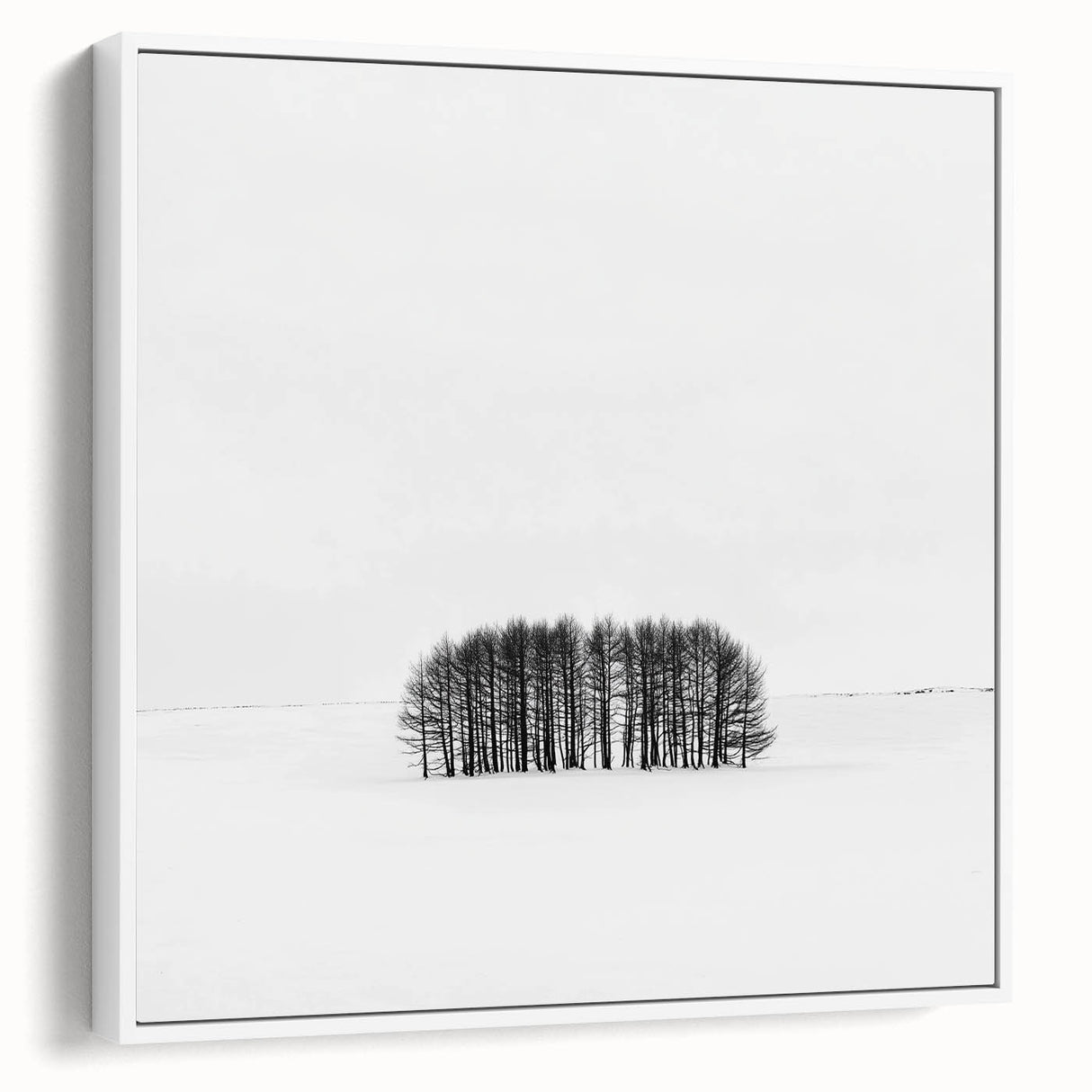 Framed Office Art – Minimalist Black and White Winter Scene