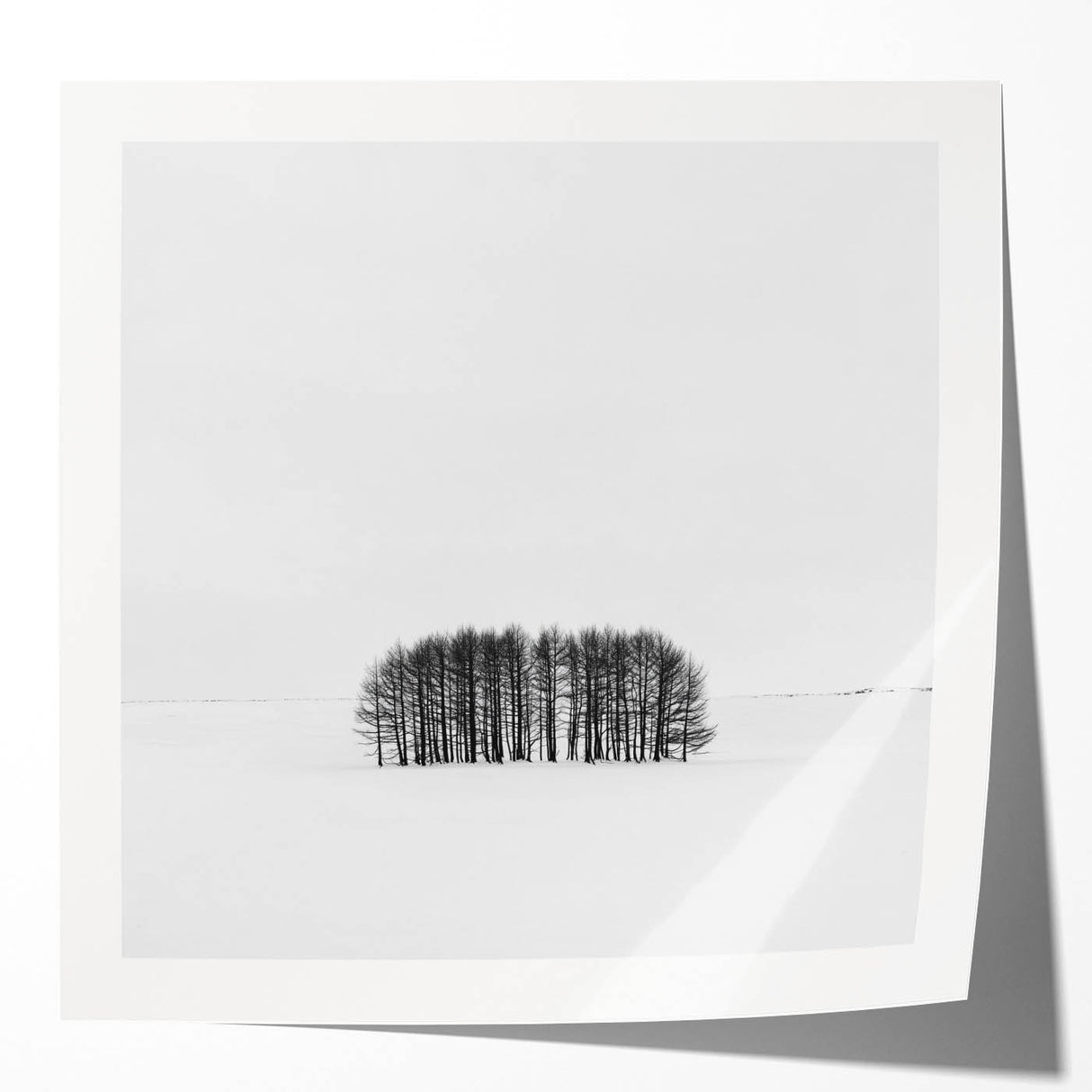 Framed Office Art – Minimalist Black and White Winter Scene
