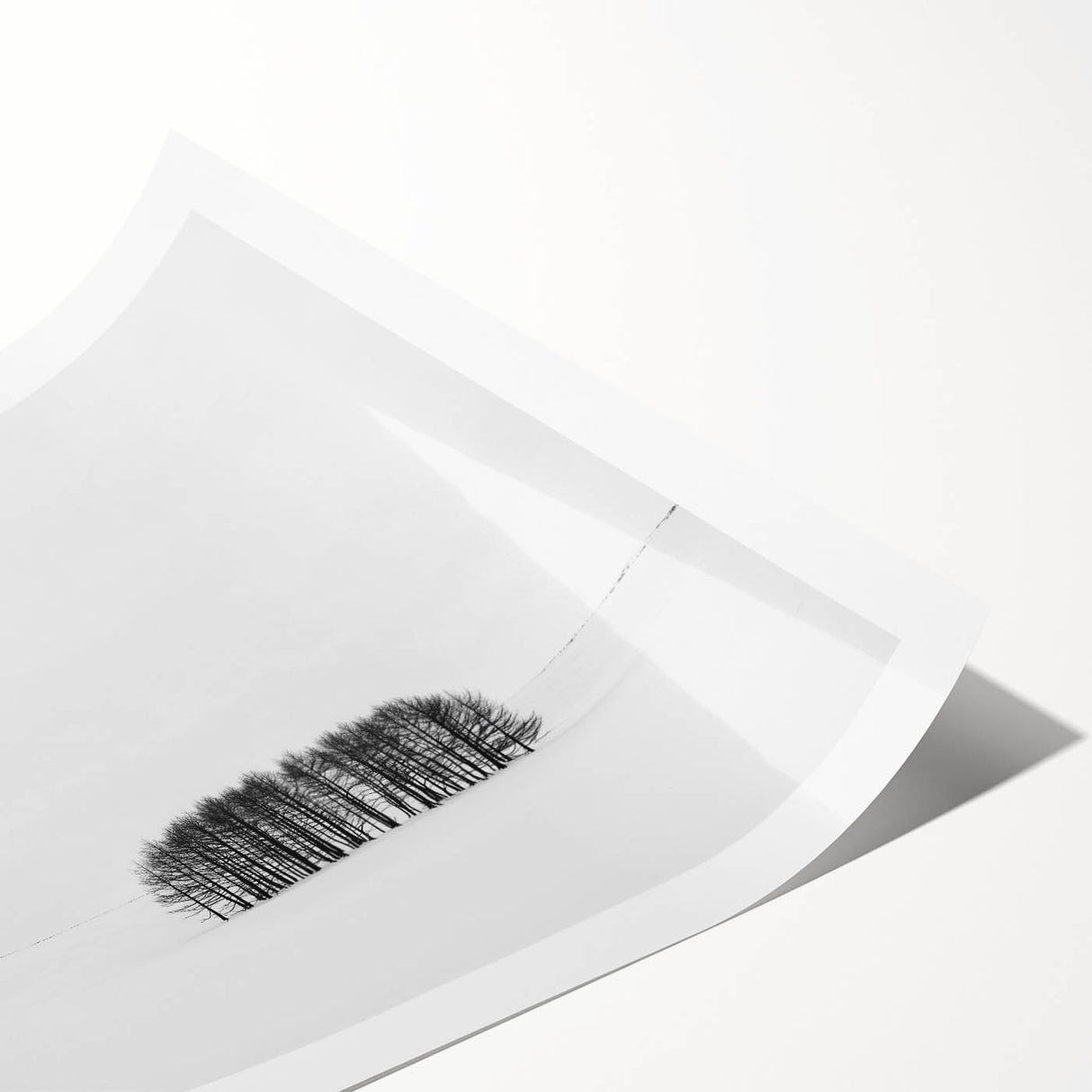 Framed Office Art – Minimalist Black and White Winter Scene