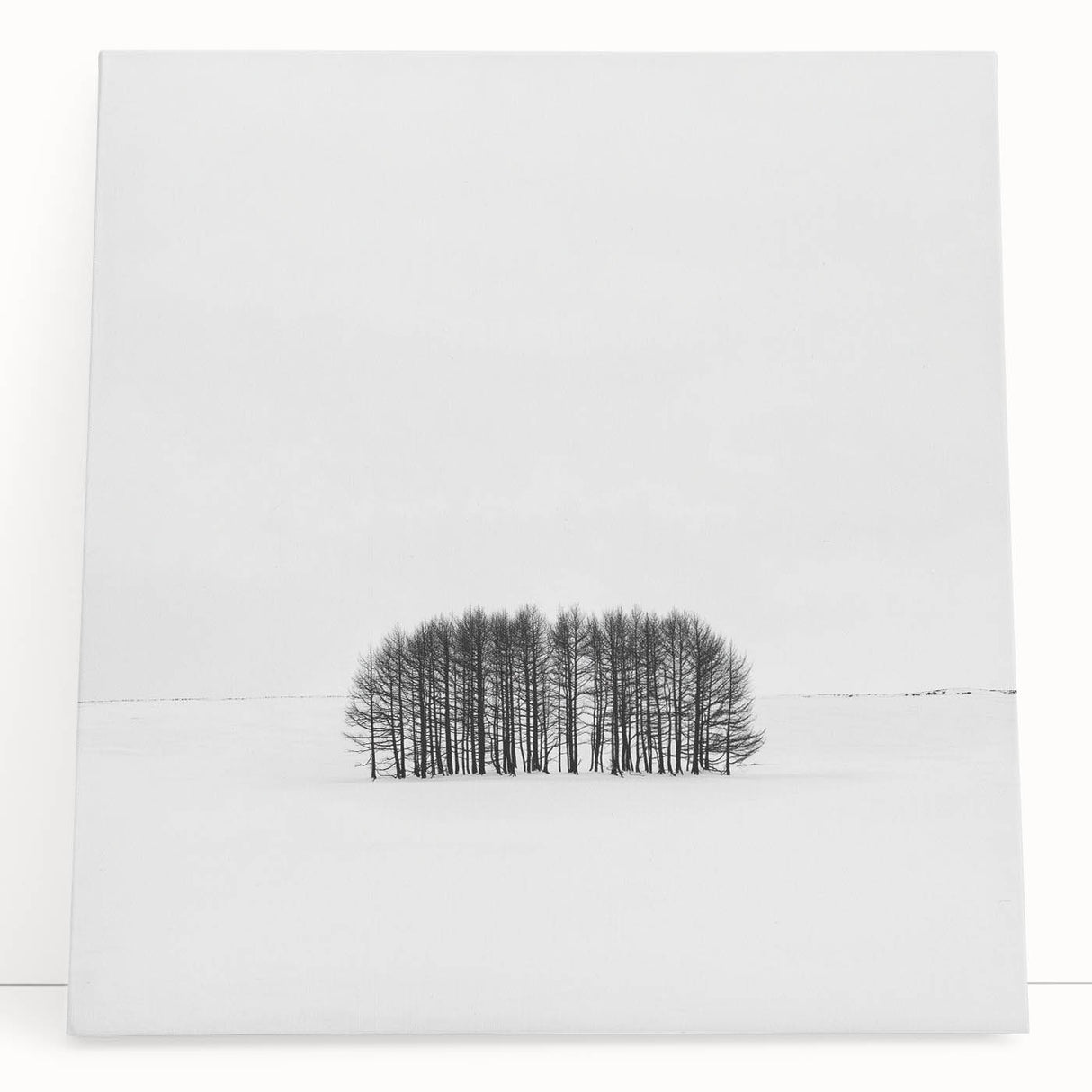 Framed Office Art – Minimalist Black and White Winter Scene