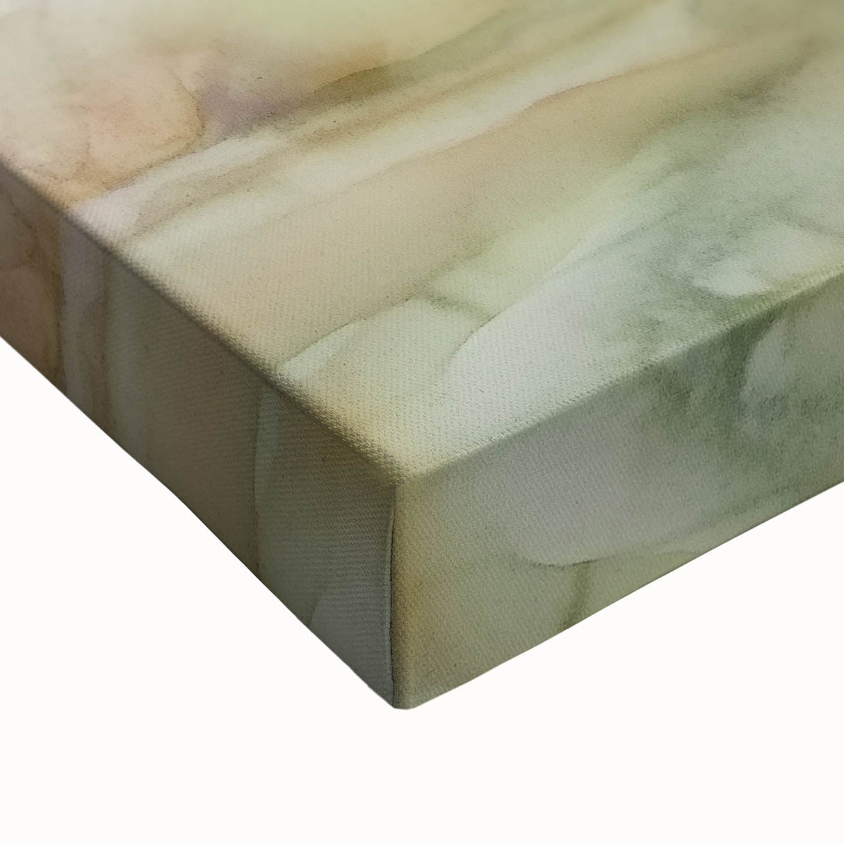 Close-up of an abstract figurative stretched canvas artwork showcasing vibrant colors and dynamic shapes, perfect for modern home decor or art enthusiasts.