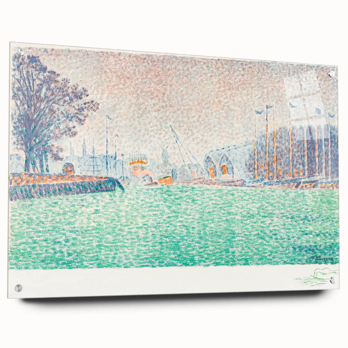 Modern Wall Art of a Tranquil Waterfront Scene - Abstract Modern Decor