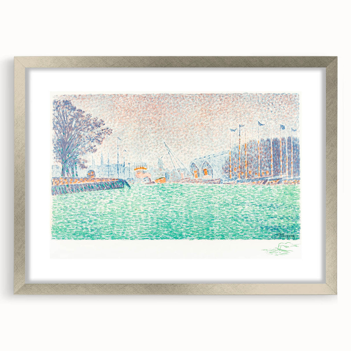 Modern Wall Art of a Tranquil Waterfront Scene - Abstract Modern Decor