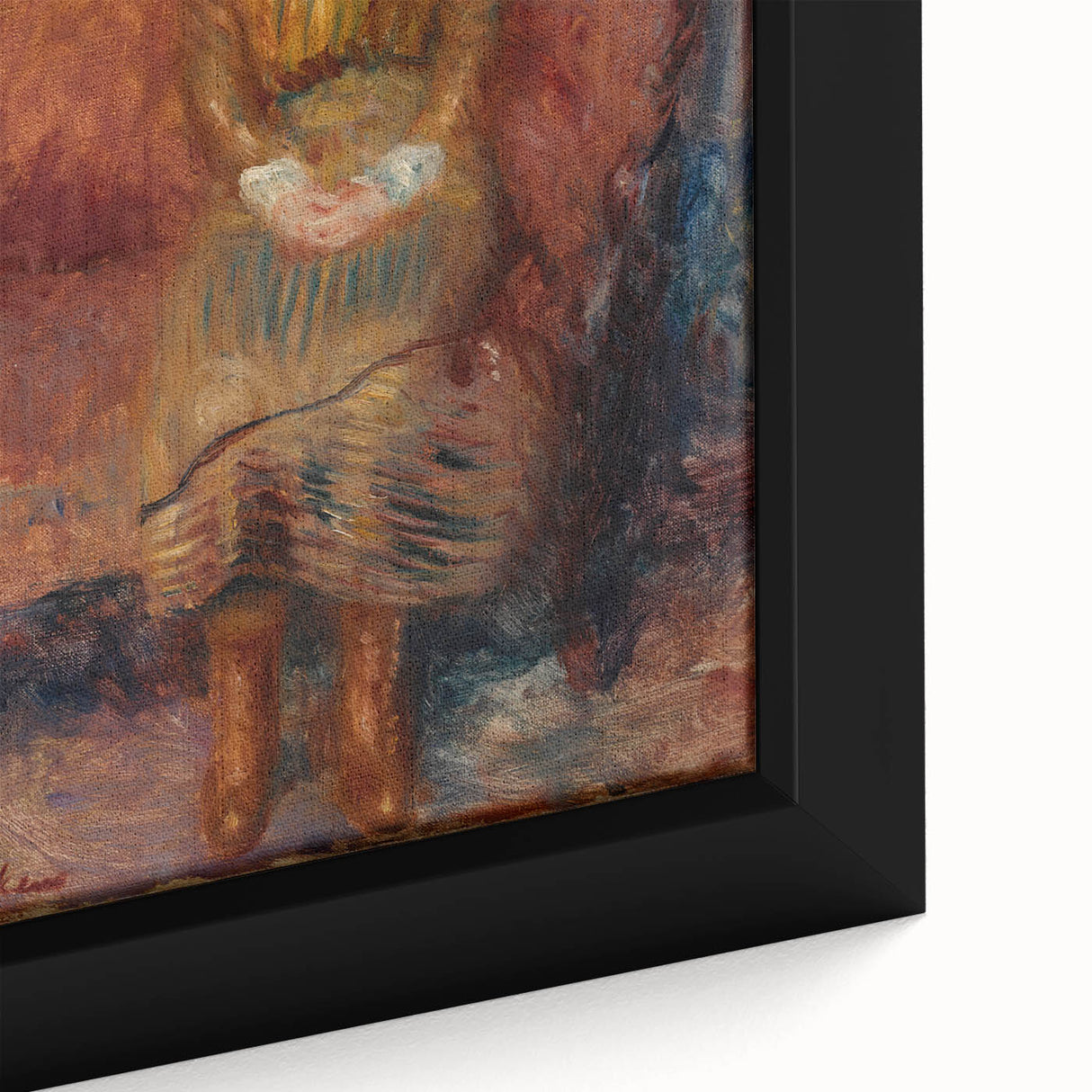 Modern Wall Art - Woman Seated on Red Sofa in Vibrant Impressionist Style