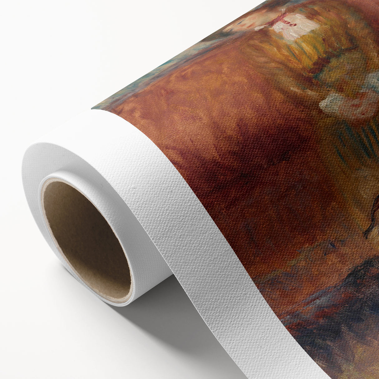 Modern Wall Art - Woman Seated on Red Sofa in Vibrant Impressionist Style