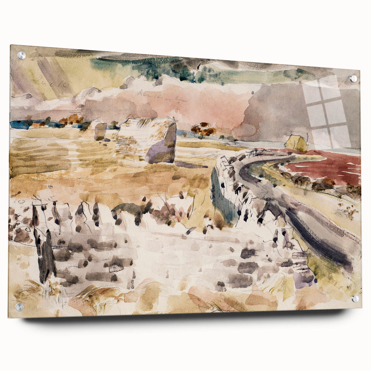 Modern Wall Art of Oxfordshire Landscape - Abstract Minimalist Decor