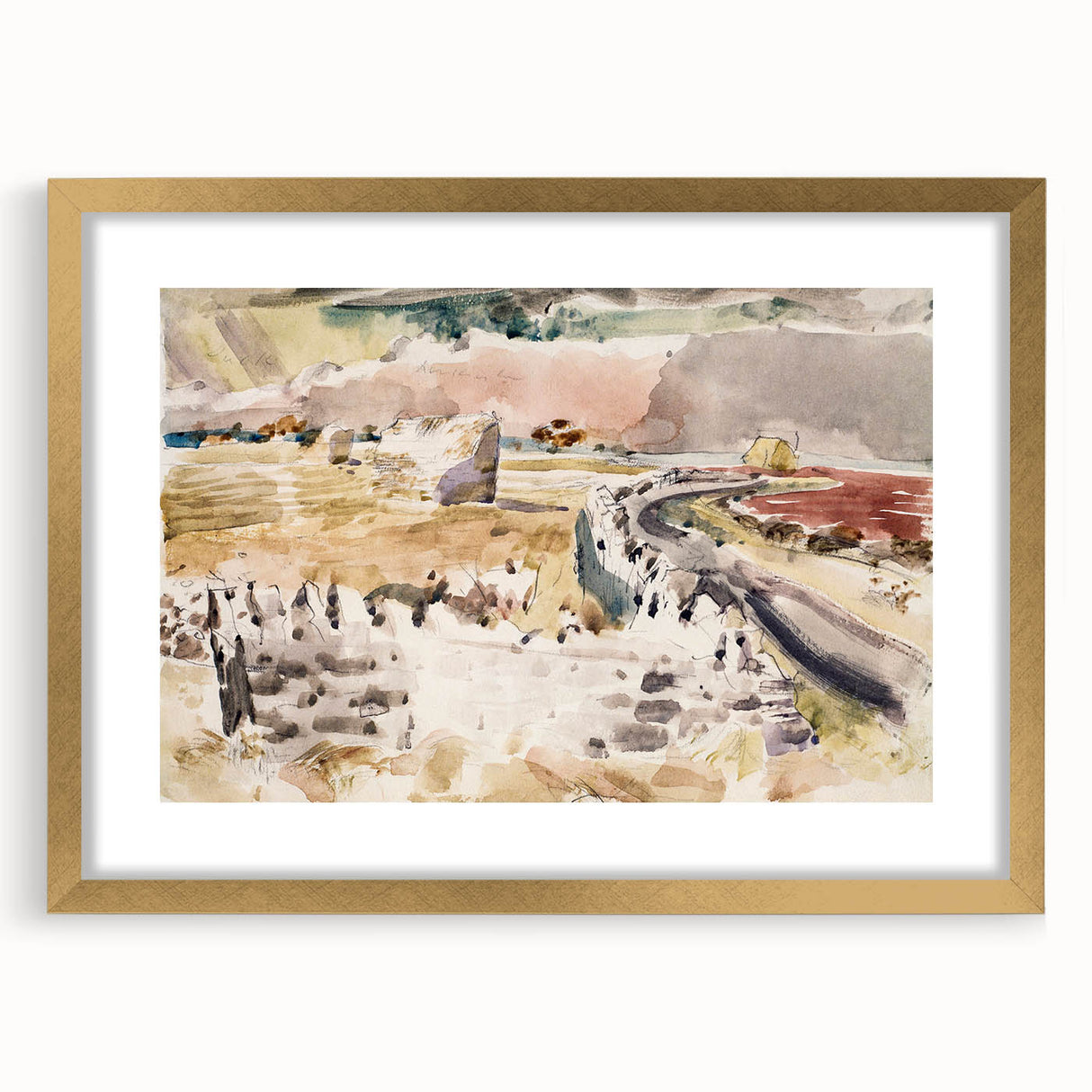 Modern Wall Art of Oxfordshire Landscape - Abstract Minimalist Decor