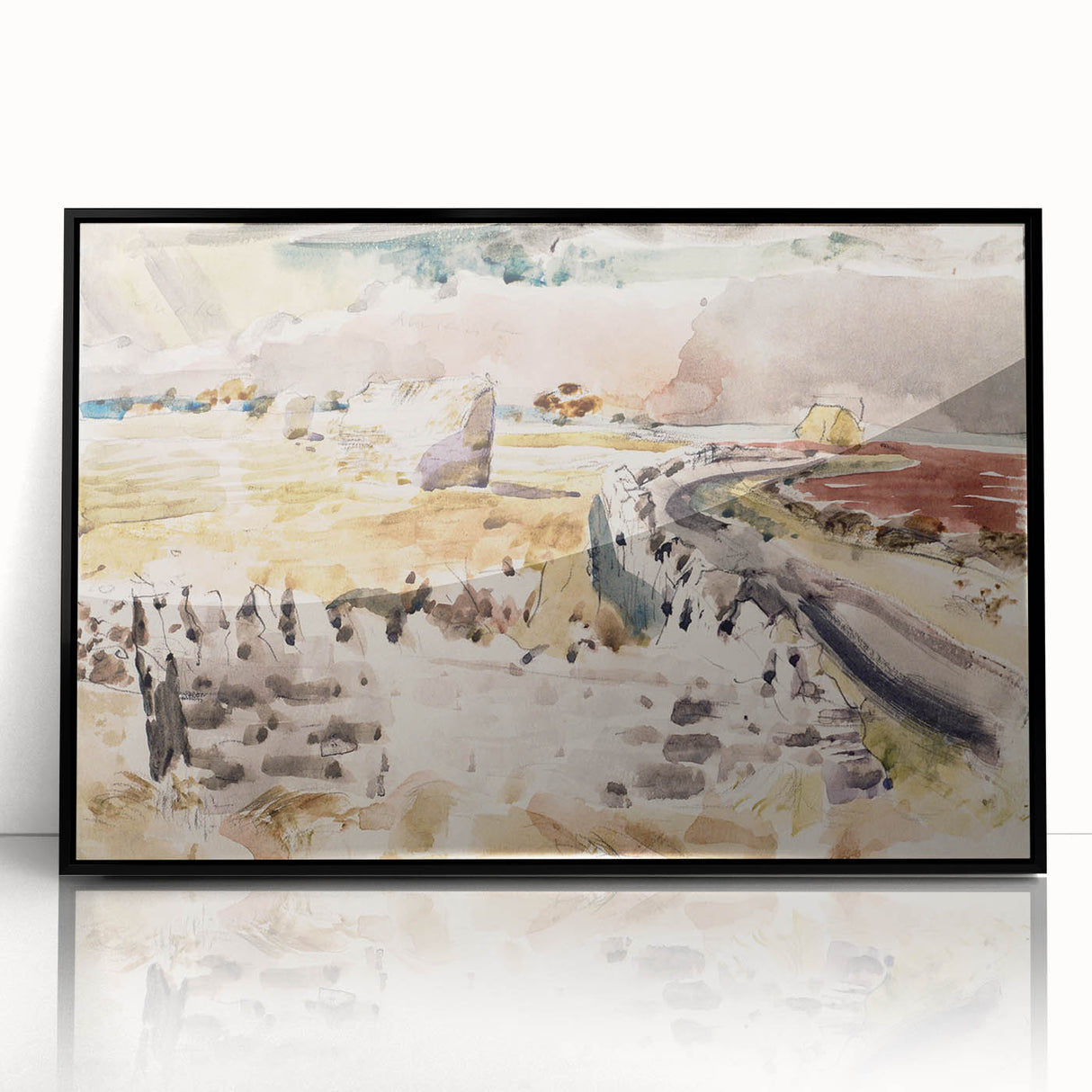 Modern Wall Art of Oxfordshire Landscape - Abstract Minimalist Decor
