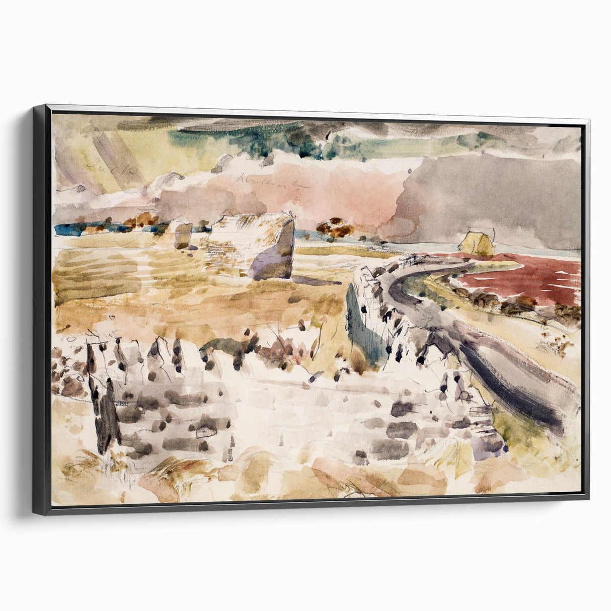 Modern Wall Art of Oxfordshire Landscape - Abstract Minimalist Decor