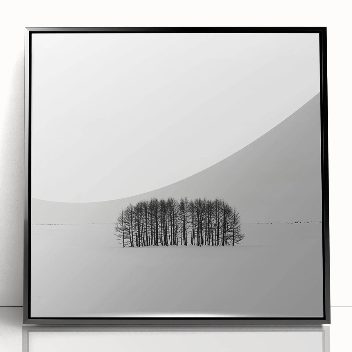 Office Canvas Prints – Minimalist Black and White Winter Scene