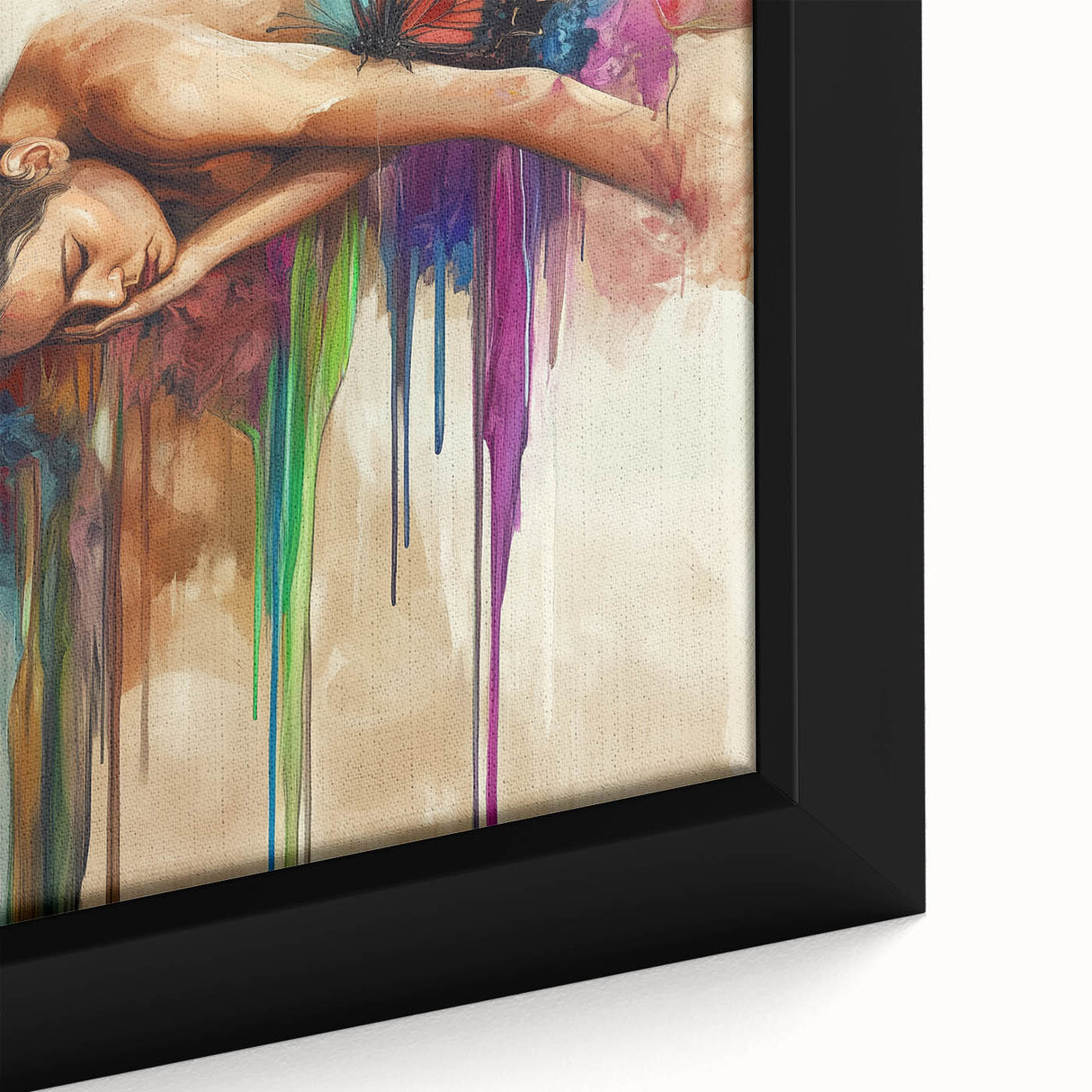 Abstract figurative art canvas with vibrant colors and dynamic shapes, showcasing an expressive design ideal for modern home decor. Perfect for adding a contemporary touch to living spaces.