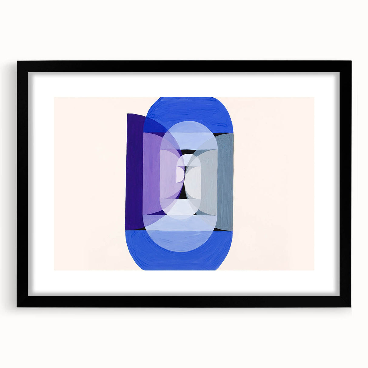 Modern Wall Art of Geometric Blue and Violet Design - Abstract Decor