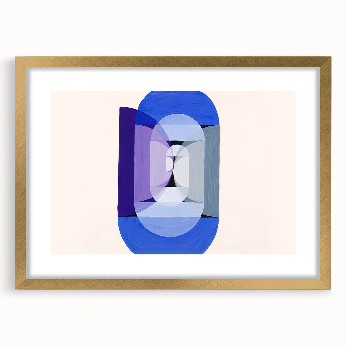 Modern Wall Art of Geometric Blue and Violet Design - Abstract Decor