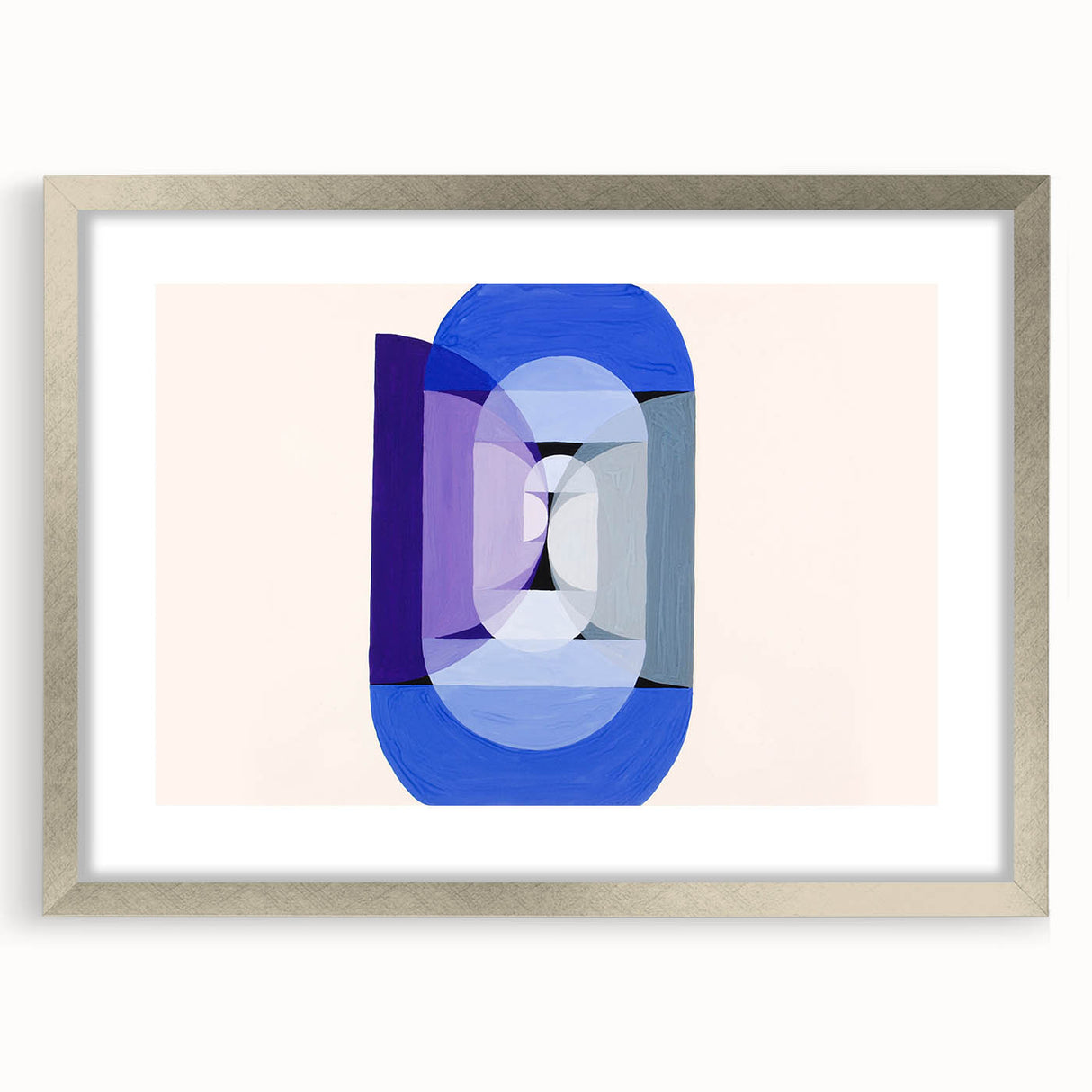 Modern Wall Art of Geometric Blue and Violet Design - Abstract Decor