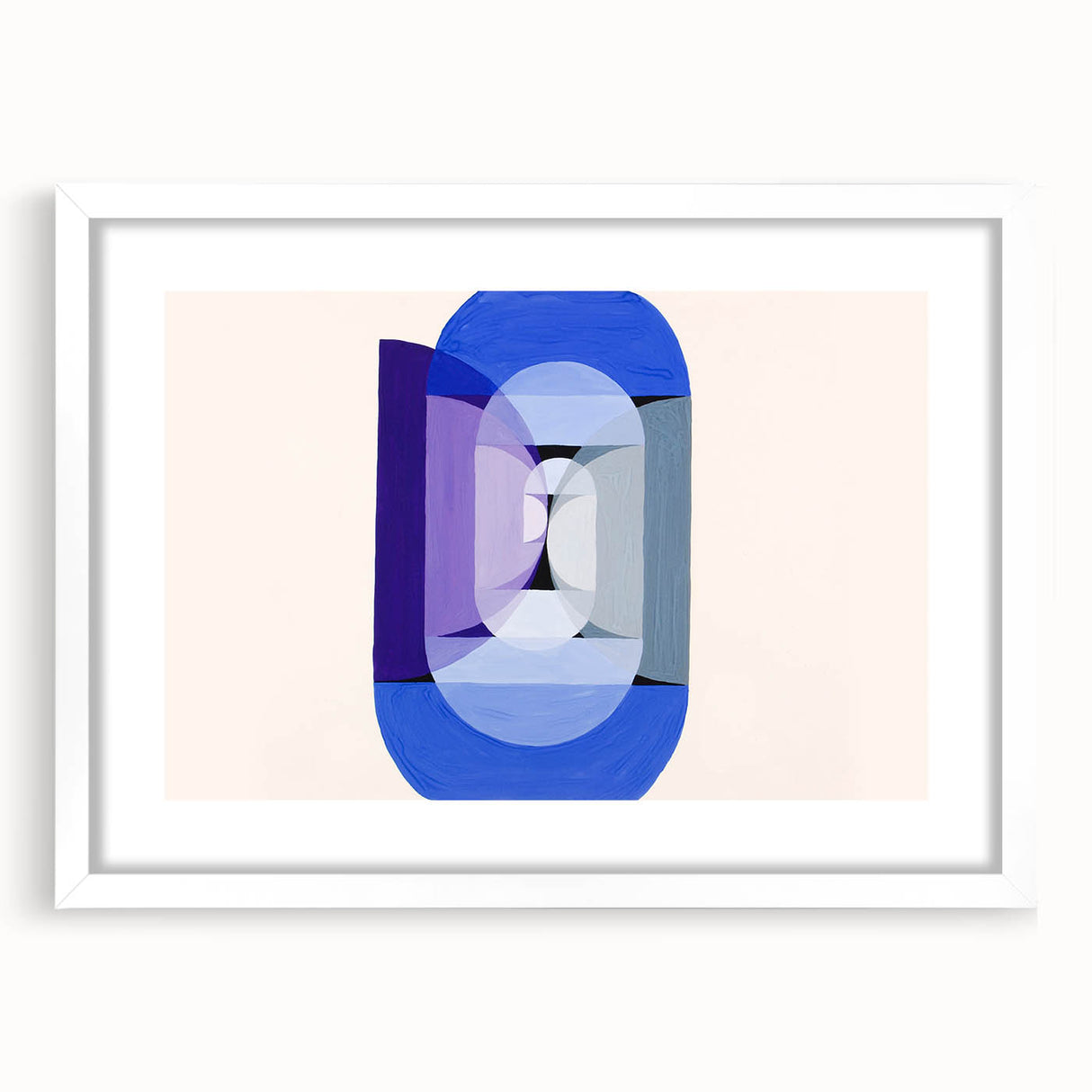 Modern Wall Art of Geometric Blue and Violet Design - Abstract Decor