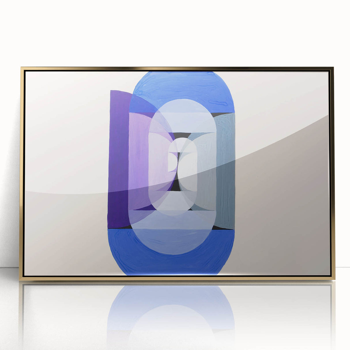 Modern Wall Art of Geometric Blue and Violet Design - Abstract Decor