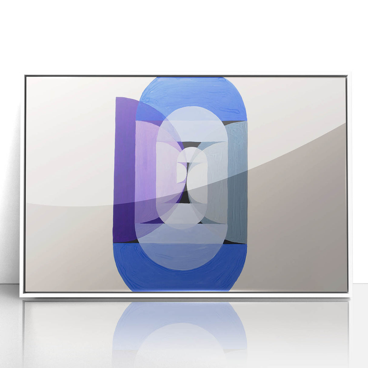 Modern Wall Art of Geometric Blue and Violet Design - Abstract Decor